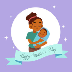 mothers day card greeting vector illustration