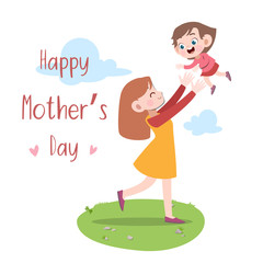 mothers day card greeting vector illustration