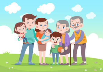 Obraz na płótnie Canvas happy family vector illustration