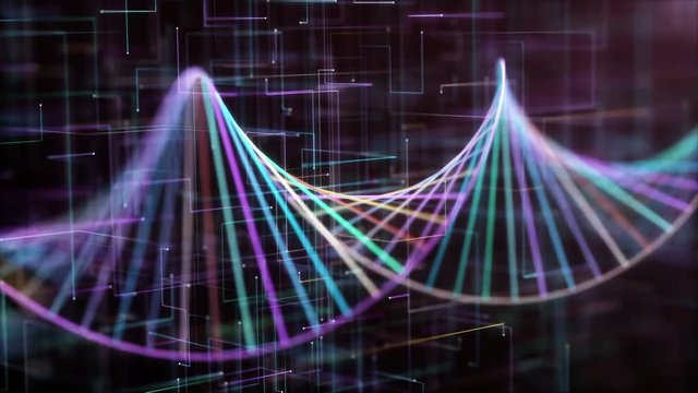 Image of genetic codes DNA. Concept image for use as background. Colored 3D illustration.