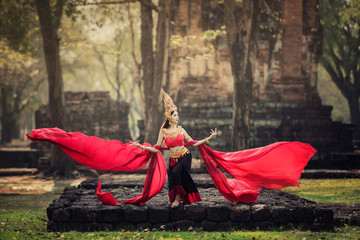 Aspara Dancer Angkor Wat in the ASEAN culture Traditional Concept , at Angkor wat, SiemReap,...
