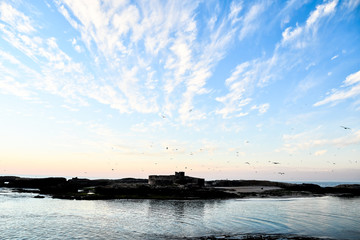 sunset on sea, photo as background