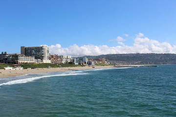 California beaches are a great travel destination , beautiful sand and the mighty Pacific ocean with all its power and glory.