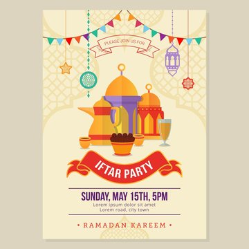 Ramadan Iftar party design poster and banner
