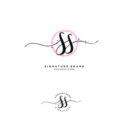 S SS Initial letter handwriting and  signature logo.