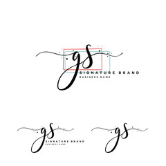 G S GS Initial letter handwriting and  signature logo.