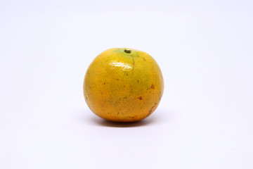 orange organic fruit on white background