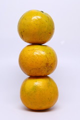 orange organic fruit on white background