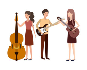 Fototapeta premium group of people with musical instruments