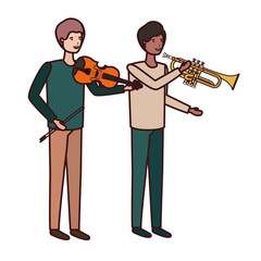 men with musical instruments character © Grgroup