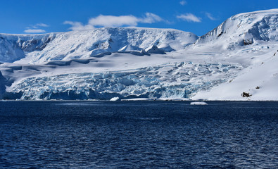 Antarctic ice covered mountains and terrains 