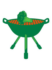 brokkoli grillen bbq grill gesund vitamine gemüse essen ernähren lecker hunger kochen blumenkohl comic cartoon lustig clipart design