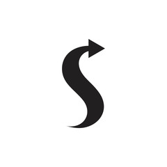 letter s simple curves arrow logo vector