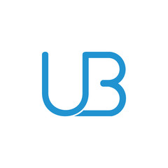 letters ub simple linked line logo vector