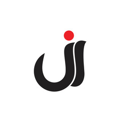 abstract letters ji curves logo vector