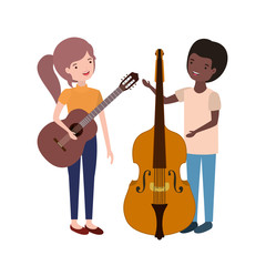 couple with musical instruments avatar character