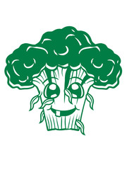brokkoli gesicht gemüse clipart gesund vitamine essen ernähren lecker hunger kochen blumenkohl comic cartoon lustig design