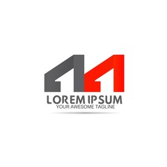 Obraz premium initial letter AA orange grey linked