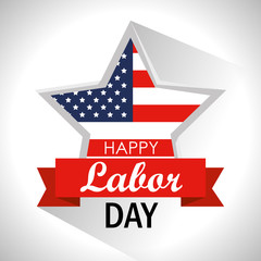 star usa flag and ribbon to labor day