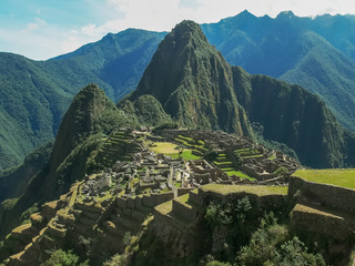 ancient machu picchu on a sunny morning