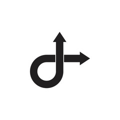 simple letter d linked arrows logo vector