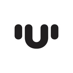 letter u simple curves logo vector © ismanto