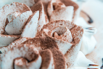 The photo of the white cake decorated cream
