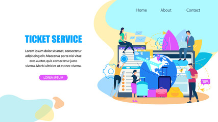 Ticket Booking Service Flat Vector Web Banner
