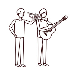 men with musical instruments character