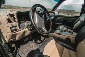 Photo of the dashboard in the car