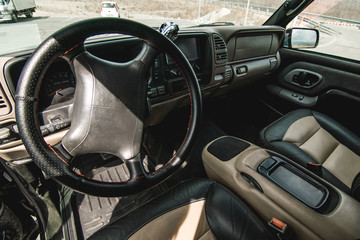 Photo of the dashboard in the car