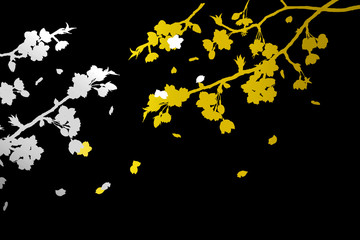 金銀蒔絵風桜模様