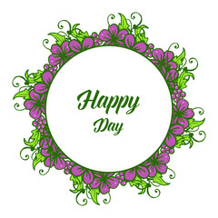 Vector illustration ornate flower frame for decoration happy day