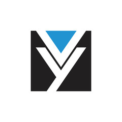 letters vy square negative space logo