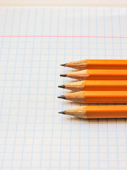 Fototapeta premium School pencils on white background.Back to school.Color pencils isolated on white background.Close up. Color pencils for drawing. Education or back to school Concept.,Colored pencil background,macro.