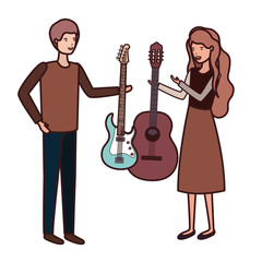 couple with musical instruments avatar character
