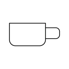 Hot tea cup icon. Coffee cup linear and full pictogram
