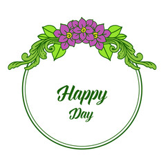 Vector illustration rose flower frame for banner design happy day