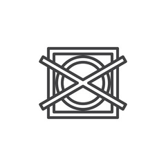 Do not dry laundromat sign line icon. linear style sign for mobile concept and web design. Wash machine instruction outline vector icon. Symbol, logo illustration. Pixel perfect vector graphics