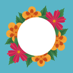 Floral frame blank card