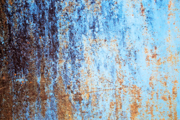 Rust background on blue steel plate for graphic design