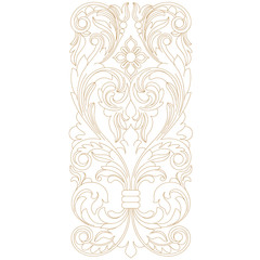 Golden vintage baroque ornament, corner. Retro pattern antique style acanthus.