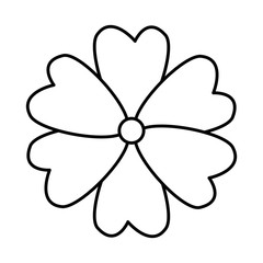 beautiful flower decorative icon