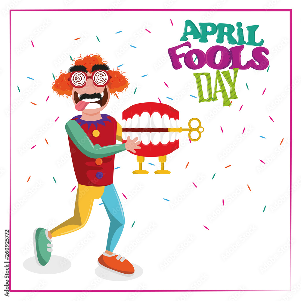 Sticker april fools day card