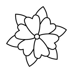 beautiful flower with leafs decorative icon