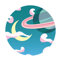 Obraz premium moon planet cloud sky