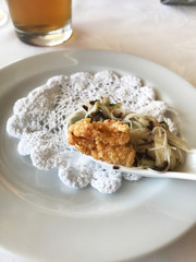 fancy spoon filled appetizer with seafood