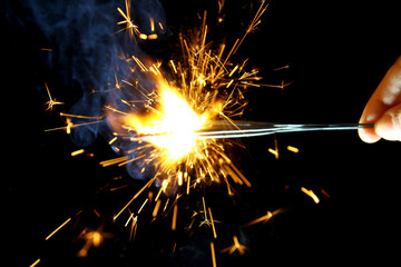Hand sparkler background