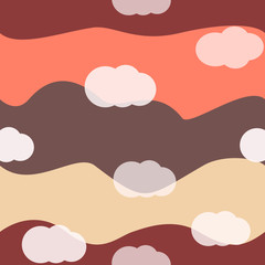 Clouds bright colors seamless pattern vector