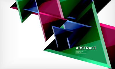 Tech futuristic geometric 3d shapes, minimal abstract background